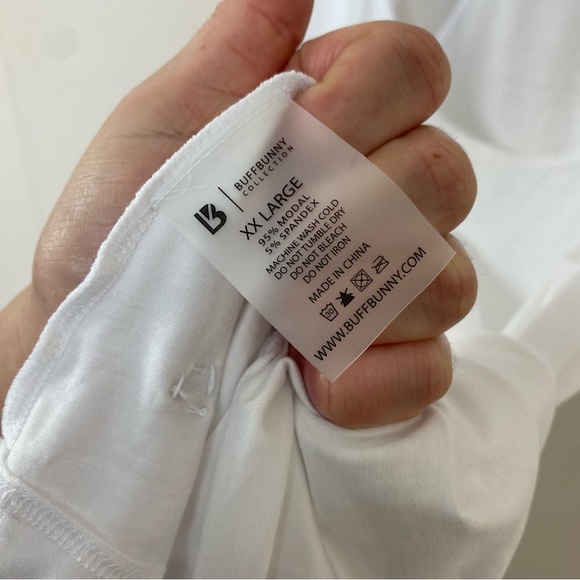 Buffbunny Mesh Panel Stripe White Tank Top NWT - Picture 7 of 8